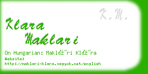 klara maklari business card